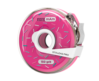 Replaceable file tape pampam Expert 150 grit in a plastic reel